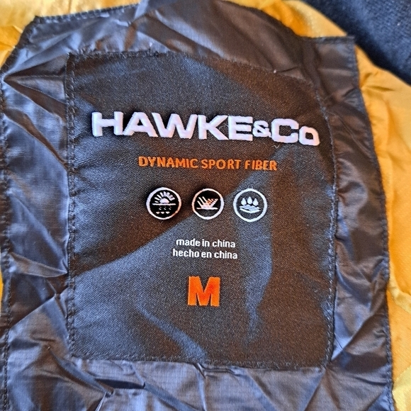 HAWKE & Co Thermal insulation hooded coat HK HEAT poly fill black grey camo Mens - Picture 8 of 13